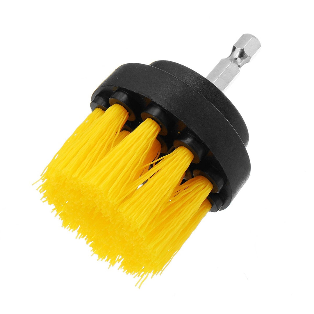 3Pcs 2/3.5/4 Inch Yellow Electric Drill Brush Tile Grout Power Scrubber Tub Cleaning Brush Image 5