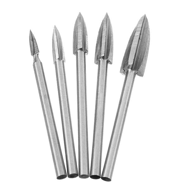 3mm Shank 5Pcs 3-8mm Milling Cutter White Steel Three Blades Wood Carving Knives Image 1