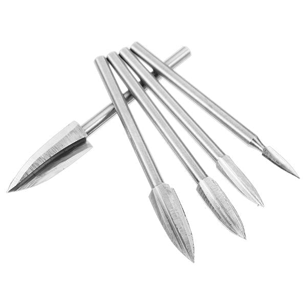 3mm Shank 5Pcs 3-8mm Milling Cutter White Steel Three Blades Wood Carving Knives Image 4