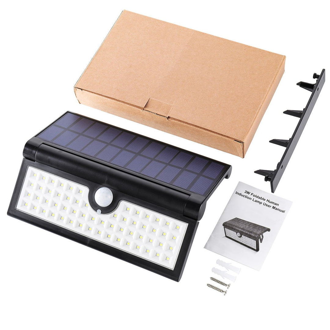 3W 58x LED Light Control and Human Induction Function Folding Solar Wall Work Light Image 8