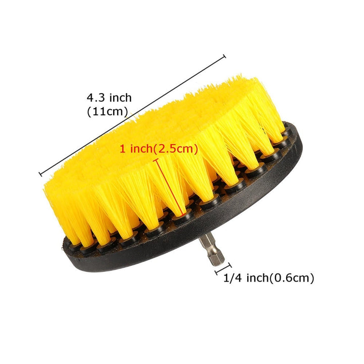 4.3 Inch Yellow Drill Cleaning Brush Powered Scrub for Shower Tub Tile Carpet Image 4