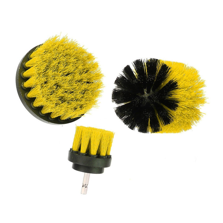 3Pcs Yellow/Red/Blue Drill Cleaning Brush Tub Cleaner Tile Grout Power Scrubber Combo Kit Image 7