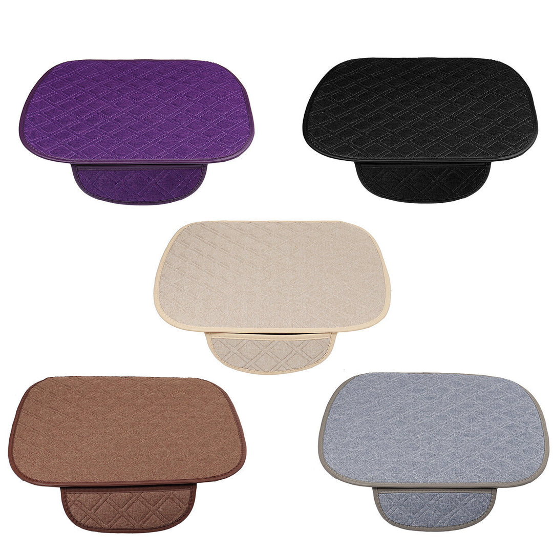 4 Colors Autumn Winter Universal Plush Anti Slip Car Front and Rear Seat Lattice Cushion Cover Chair Pad Seat Mat Image 4