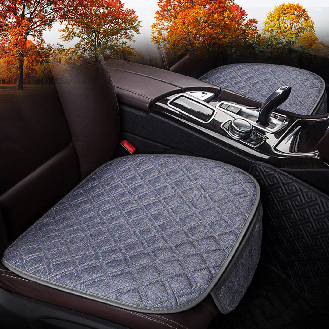 4 Colors Autumn Winter Universal Plush Anti Slip Car Front and Rear Seat Lattice Cushion Cover Chair Pad Seat Mat Image 6