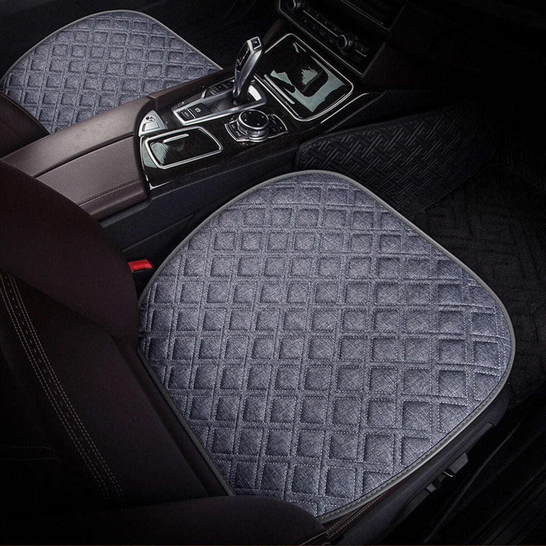 4 Colors Autumn Winter Universal Plush Anti Slip Car Front and Rear Seat Lattice Cushion Cover Chair Pad Seat Mat Image 7