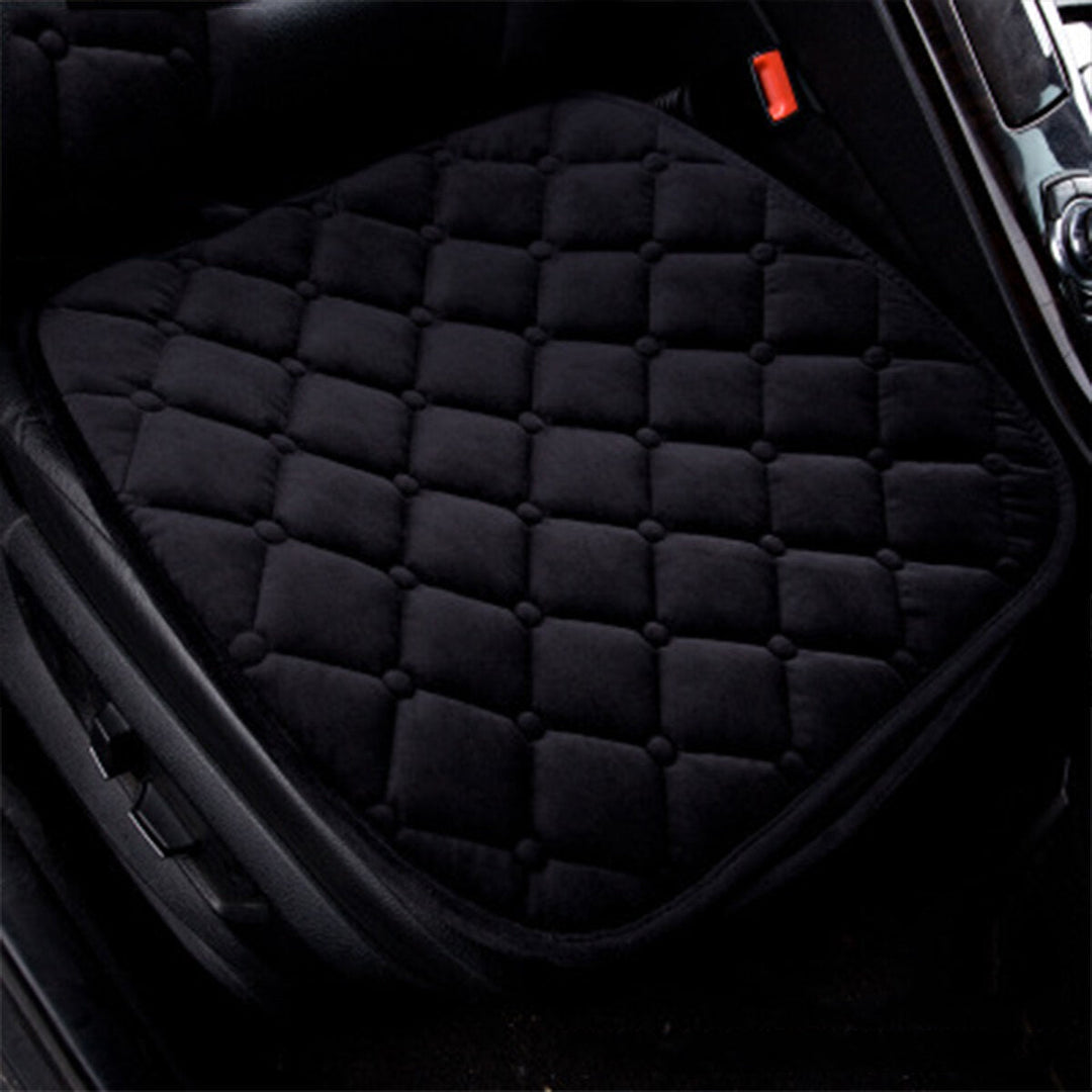 4 Colors Autumn Winter Universal Plush Anti Slip Car Front and Rear Seat Lattice Cushion Cover Chair Pad Seat Mat Image 8