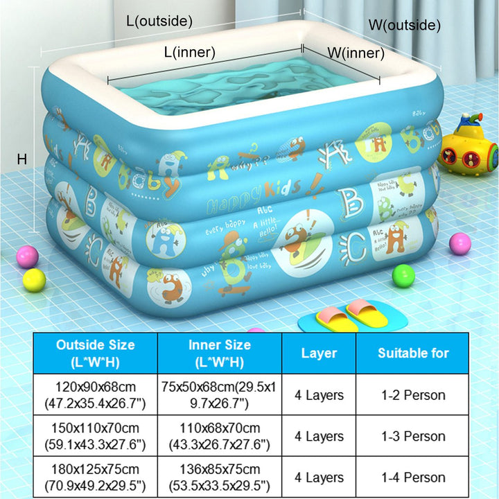 4-Layer Inflatable Swimming Pool Baby Bathtub With 19Pcs Accessories Image 8