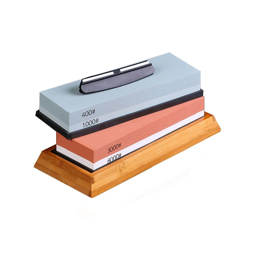 400/1000 3000/8000 Double-Sided Sharpening Stone Whetstone Cutter Holder Aid Swing with Non-Slip Base and Guide Image 6