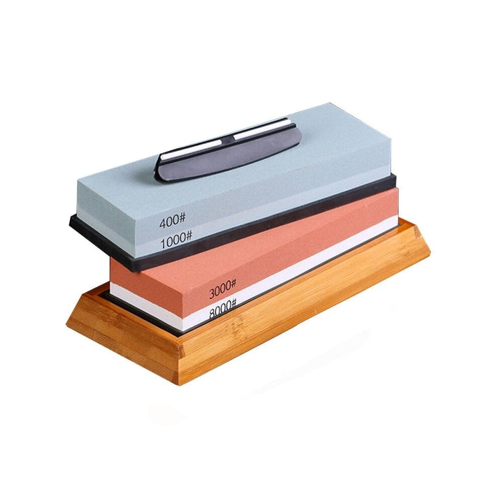 400/1000 3000/8000 Double-Sided Sharpening Stone Whetstone Cutter Holder Aid Swing with Non-Slip Base and Guide Image 6