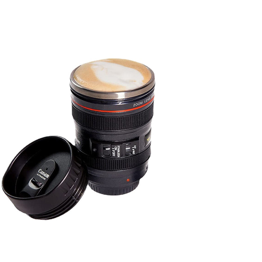 400ML Camera Lens Coffee Mug Stainless Steel Water Cup Photographer Gift Coffee Cup with Sucker for Camping Travel Image 1