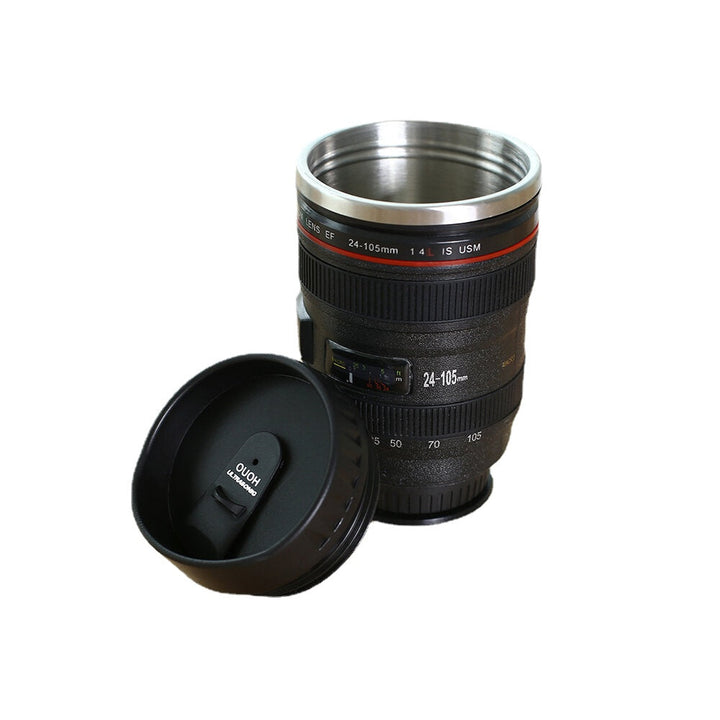 400ML Camera Lens Coffee Mug Stainless Steel Water Cup Photographer Gift Coffee Cup with Sucker for Camping Travel Image 4