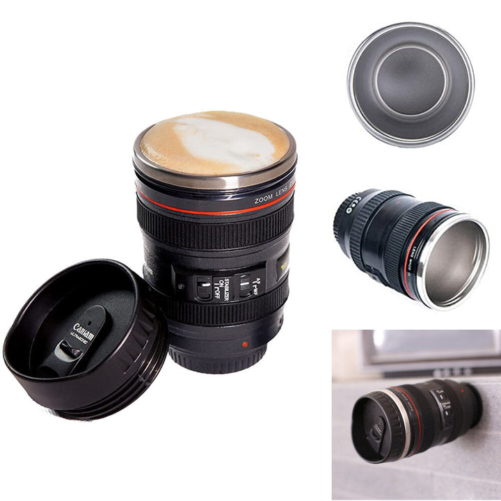 400ML Camera Lens Coffee Mug Stainless Steel Water Cup Photographer Gift Coffee Cup with Sucker for Camping Travel Image 10