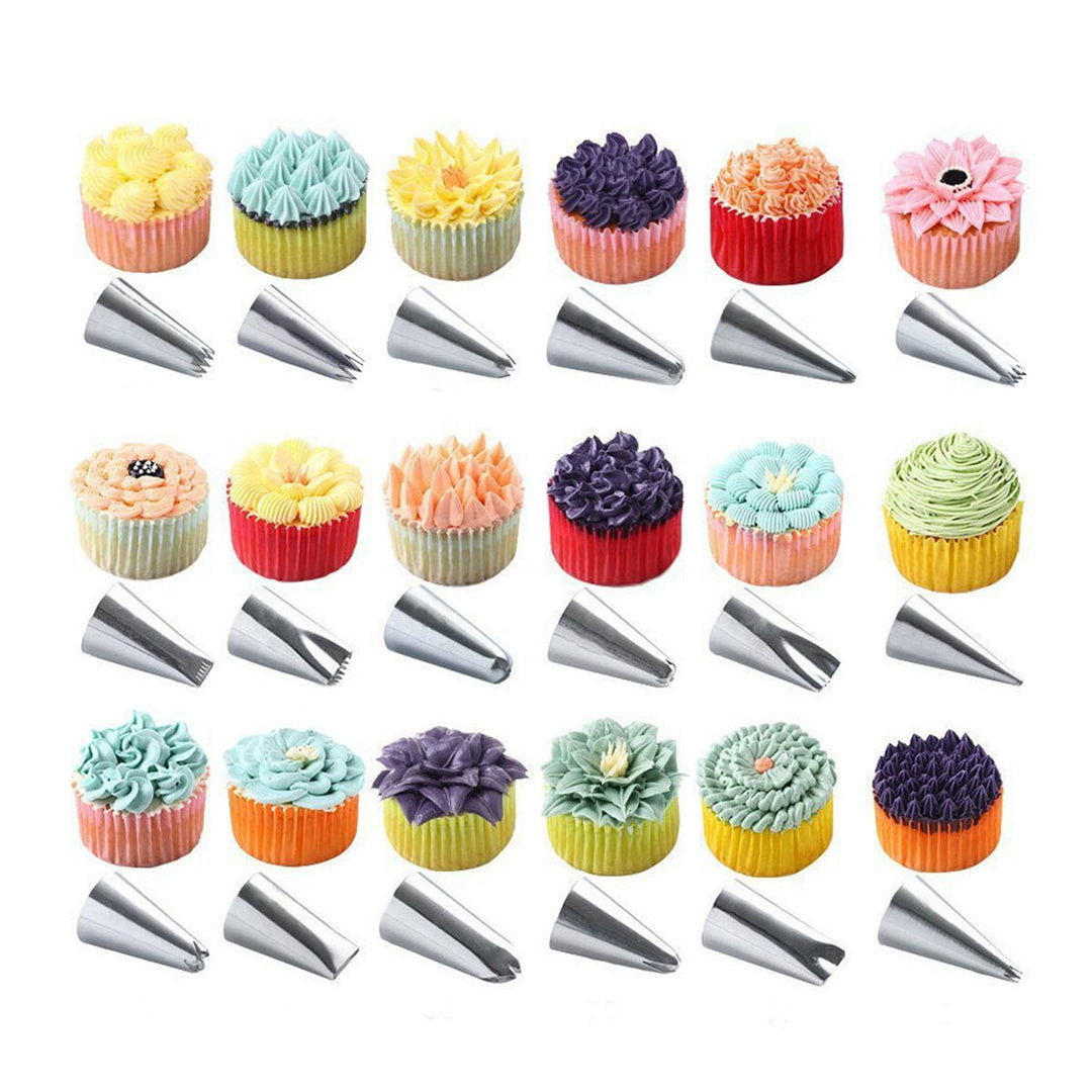 45Pcs/Set Cake Turntable Rotating Rack Knife Pastry Nozzle Decor DIY Baking Tool Image 2