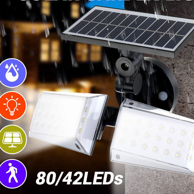 42/80LED Solar Light Body Sensor Wall Street Light Outdoor Garden Lamps IP65 Image 6