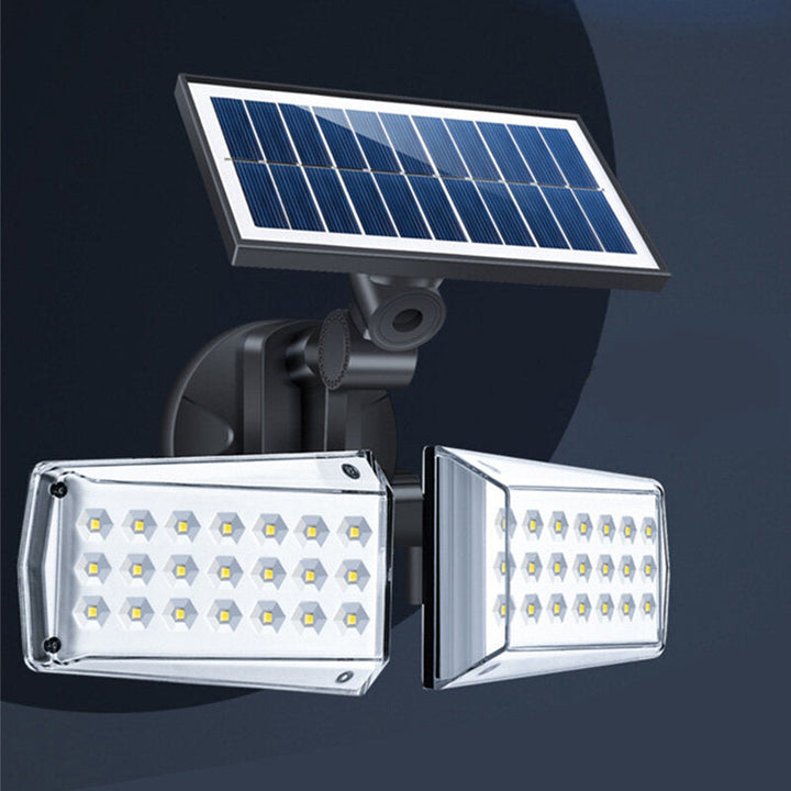 42LED/80COB Solar Wall Lamp Microwave Human Induction Double Rotate Head Waterproof Solar Street Lamp Image 3