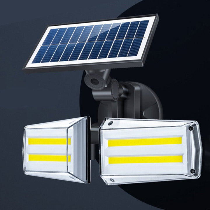 42LED/80COB Solar Wall Lamp Microwave Human Induction Double Rotate Head Waterproof Solar Street Lamp Image 1