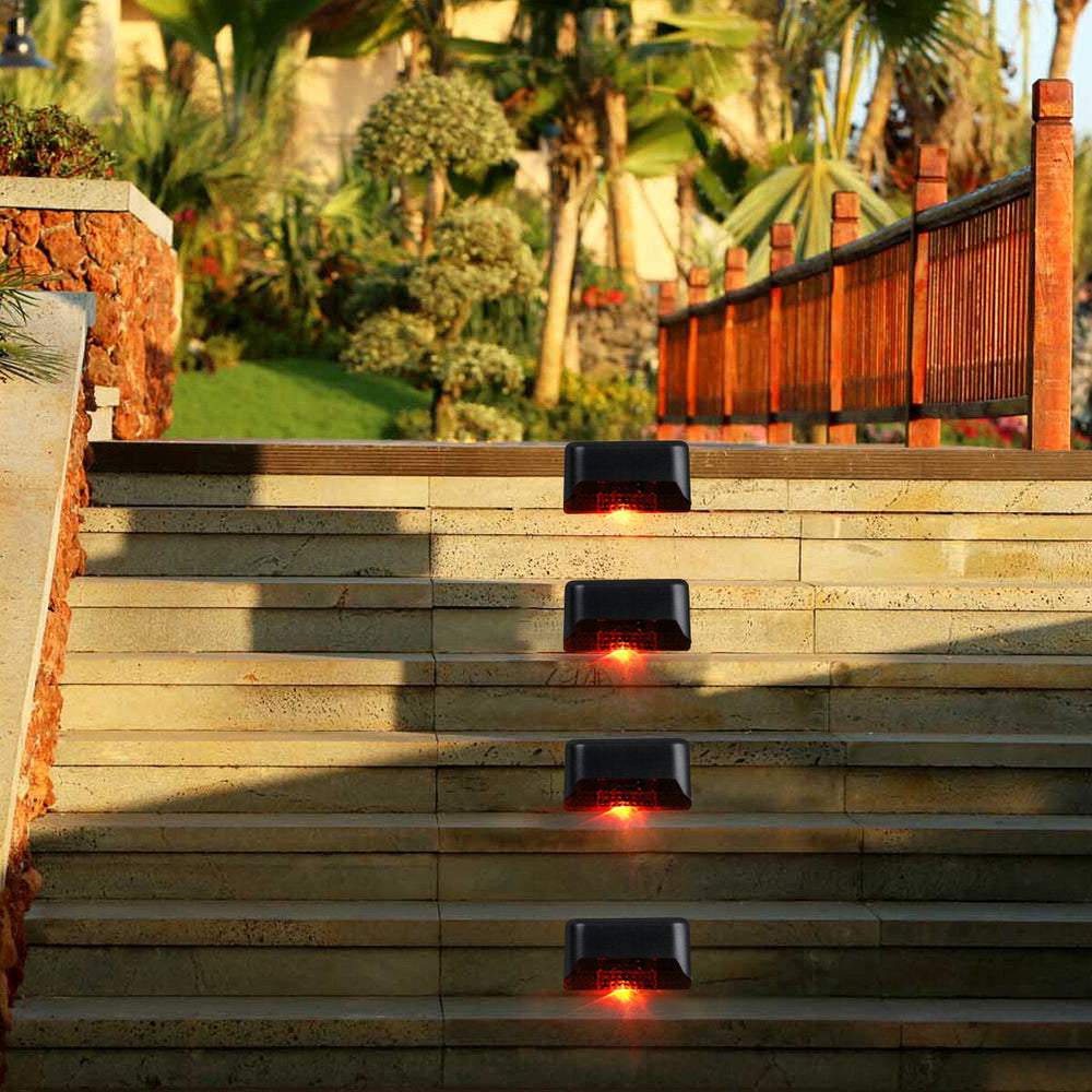 4PCS Solar LED Deck Lights Outdoor Waterproof Garden Pathway Light Stairs Step Fence Lamp Image 2