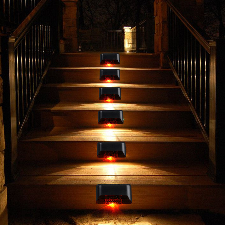 4PCS Solar LED Deck Lights Outdoor Waterproof Garden Pathway Light Stairs Step Fence Lamp Image 3