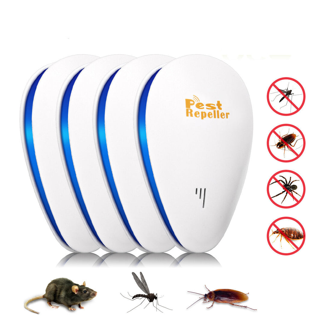 4PCS Water droplet-shaped Ultrasonic Electronic Mosquito Repellent with Plug Frequency Repeller Cockroach Repeller for Image 1