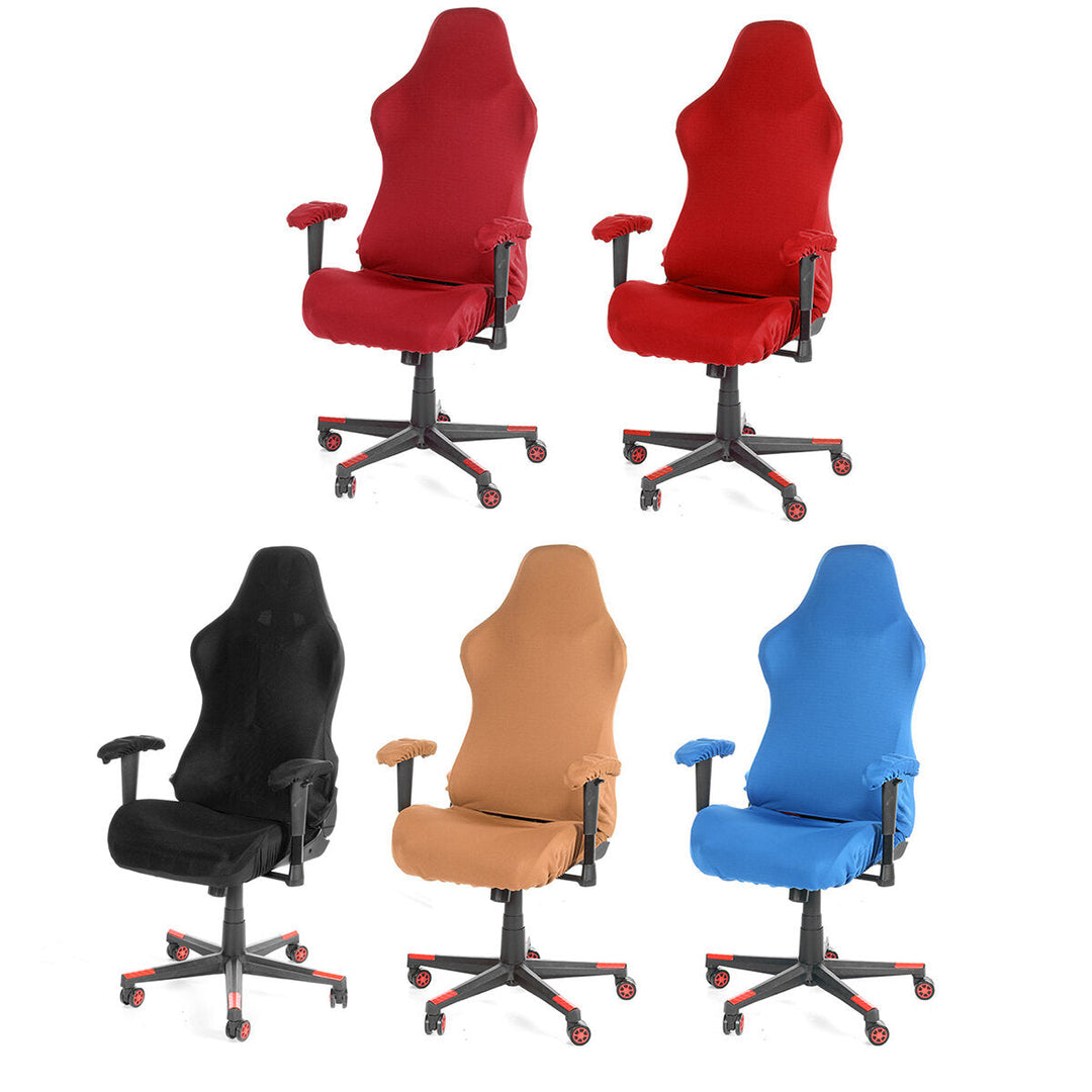 4Pcs/set Elastic Office Chair Cover Computer Rotating Chair Protector Stretch Armchair Seat Slipcover Home Office Image 1