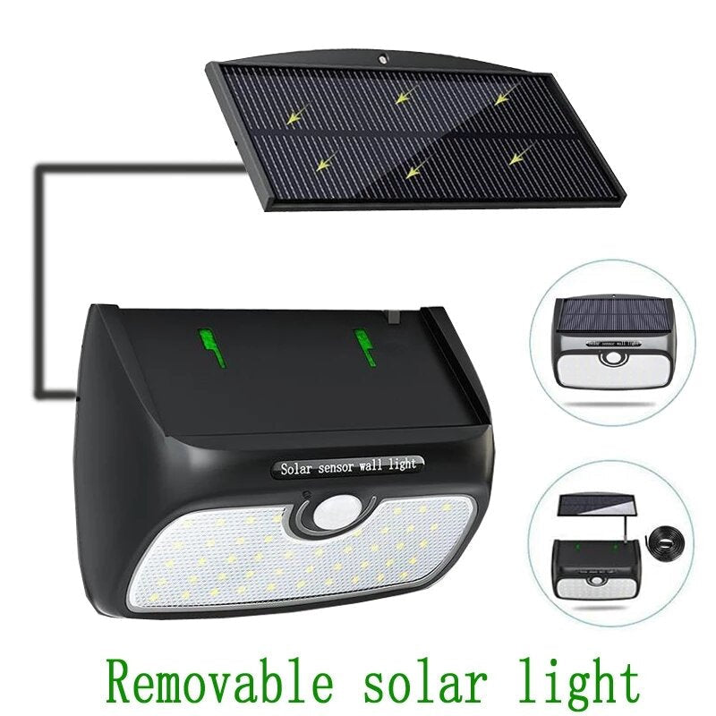 48LED Removable Solar Light PIR Street Light Three Modes Waterproof Lamp for Outdoor Garden Wall Street Image 1