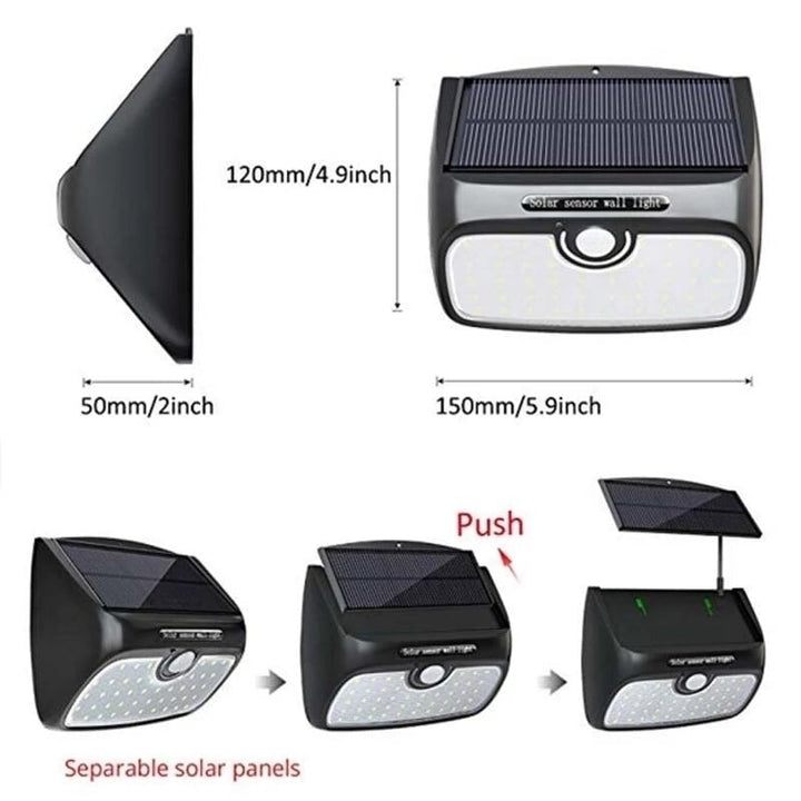 48LED Removable Solar Light PIR Street Light Three Modes Waterproof Lamp for Outdoor Garden Wall Street Image 6