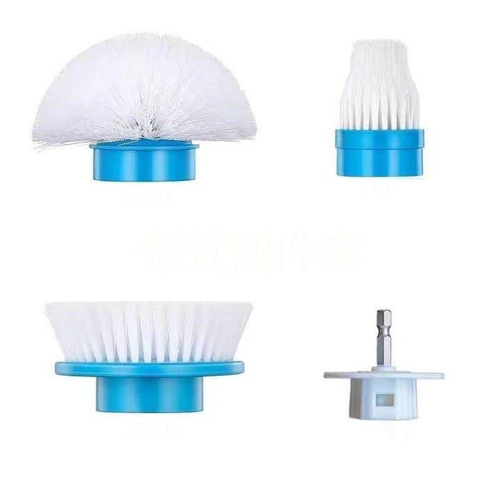 4Pcs Electric Drill Cleaning Brush Blue-white Tub Cleaner Tile Grout Power Scrubber Combo Kit Image 1