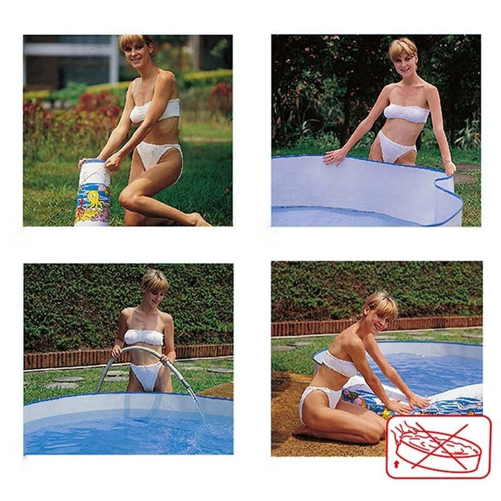 4ft-8ft Family Swimming Pool Garden Outdoor Summer Kids Paddling Pools No Inflation Pool Image 2