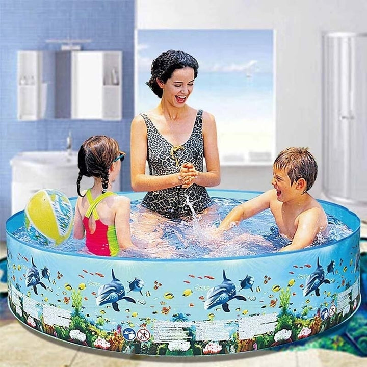 4ft-8ft Family Swimming Pool Garden Outdoor Summer Kids Paddling Pools No Inflation Pool Image 5