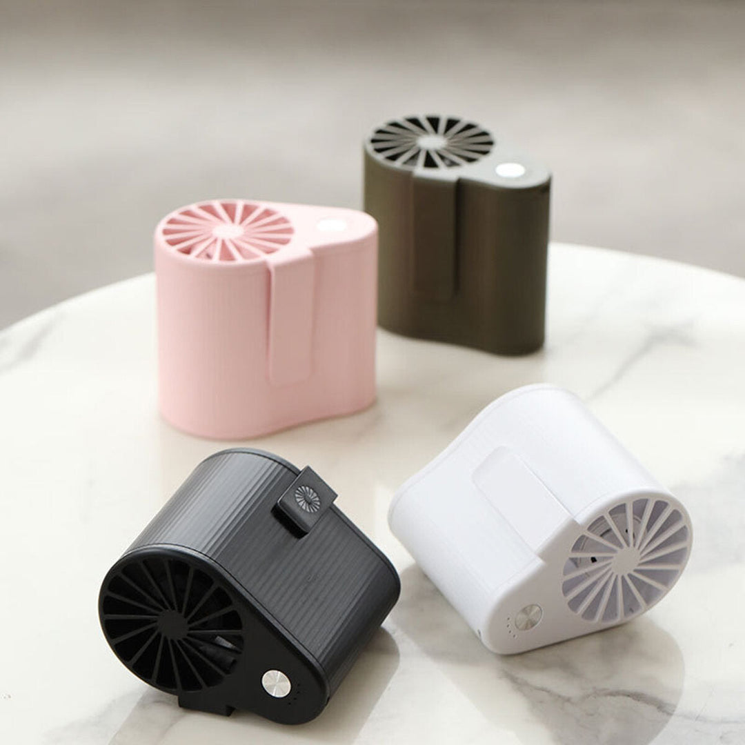 4W Waist Hanging Fan USB Rechargeable 3 Modes Mini Air Conditioner Fan Camping Travel Office Image 5