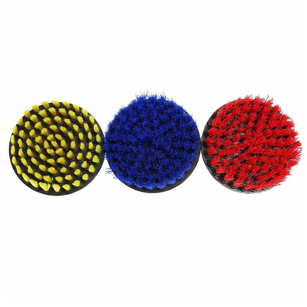 5 Inch Red/Yellow/Blue Bristle Electric Drill Brush Cleaning Brush for Dust Removal Image 2