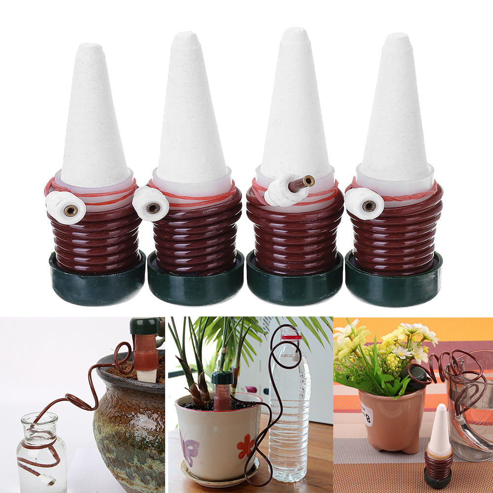 4Pcs/Set Plant Water Dripper Dispenser Garden Automatic Water Flow Droppers Water Bottle Drip Irrigation Watering System Image 1