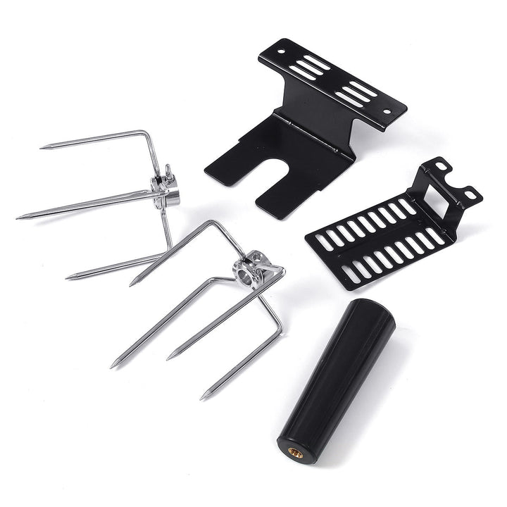 4W Stainless Steel Rotisserie BBQ Grill Roaster Spit Rod BBQ Tools Set Camping Charcoal Kits Image 9