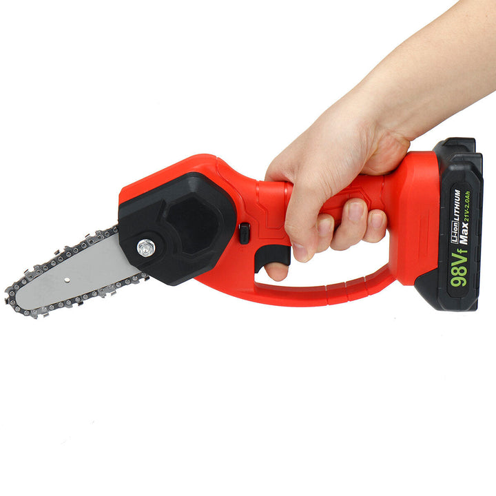 550W 98VF 4inch Rechargeable Electric Chain Saw Woodworking Cutting Saw Image 4