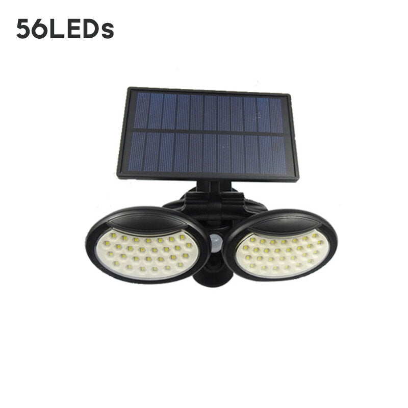 56/78LED Solar Powered PIR Motion Sensor Light Angle Adjustable Outdoor Garden Wall Light Image 5