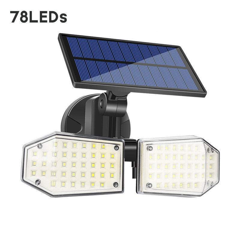 56/78LED Solar Powered PIR Motion Sensor Light Angle Adjustable Outdoor Garden Wall Light Image 6