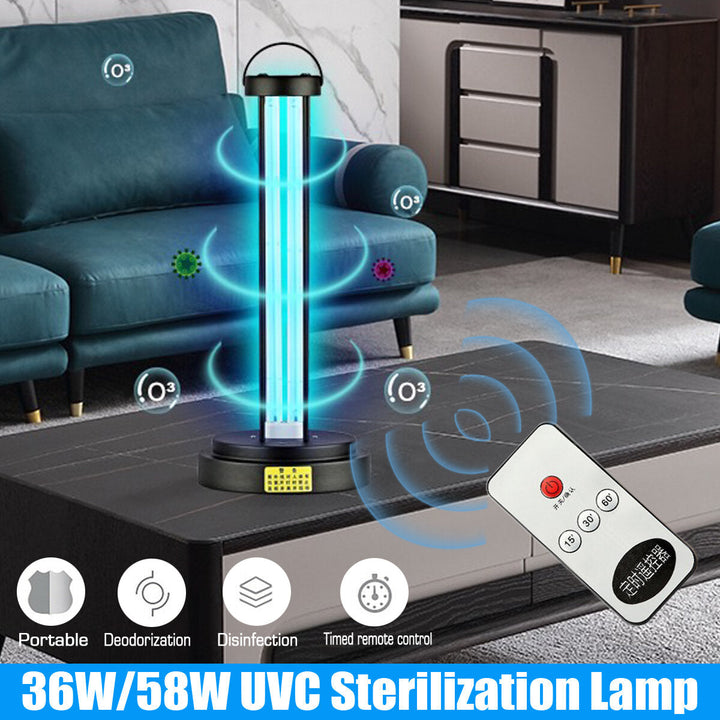 58W 220V Powerful UVC Disinfection Germicidal Light Portable UV+Ozone Sterilizing Lamp Desk Mite Removal UV Lamp Image 4