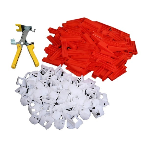 500Pcs Clips+200Pcs Wedges Tile Leveling System Spacer+Pliers Image 1