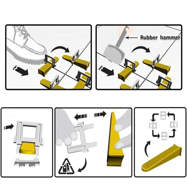 500Pcs Clips+200Pcs Wedges Tile Leveling System Spacer+Pliers Image 5