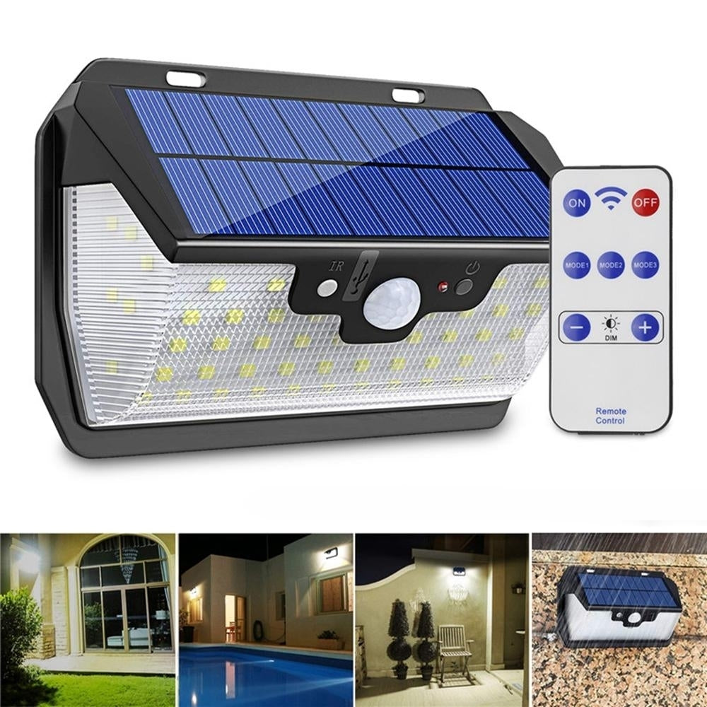 55 LED Solar Motion Sensor Light 3 Modes Outdoor Security Wall Lamp USB Charging Image 8