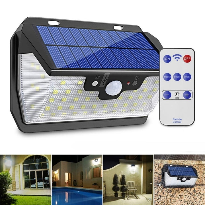 55 LED Solar Motion Sensor Light 3 Modes Outdoor Security Wall Lamp USB Charging Image 9