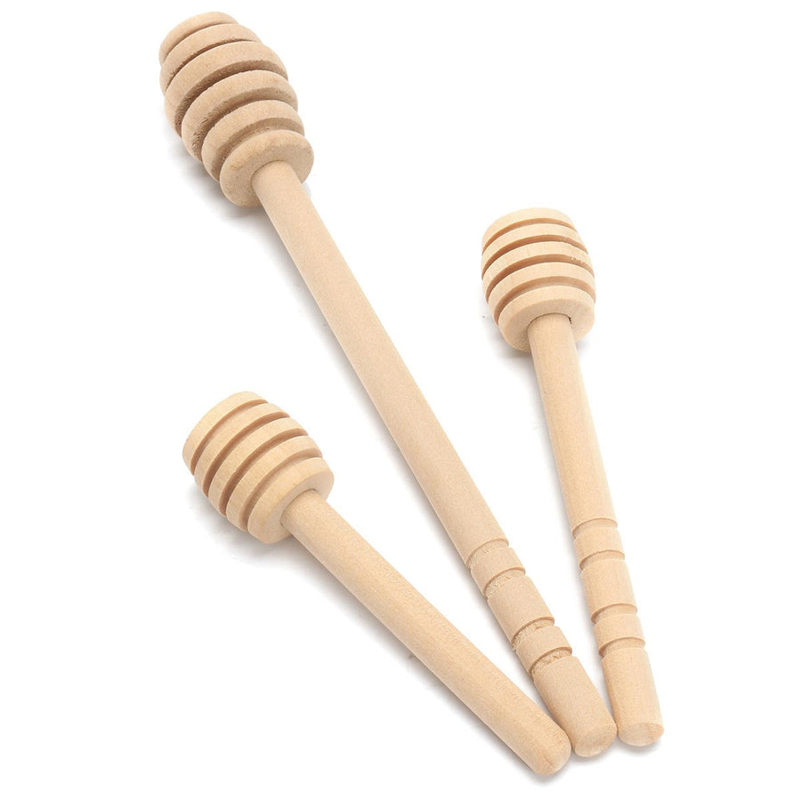 50pcs Wooden Jam Honey Dipper Wood Stirring Rod Stick Spoon Dip Drizzler 8/10/16cm Image 1