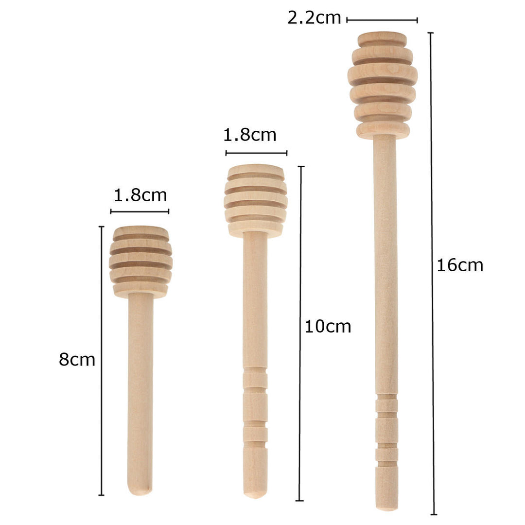 50pcs Wooden Jam Honey Dipper Wood Stirring Rod Stick Spoon Dip Drizzler 8/10/16cm Image 3