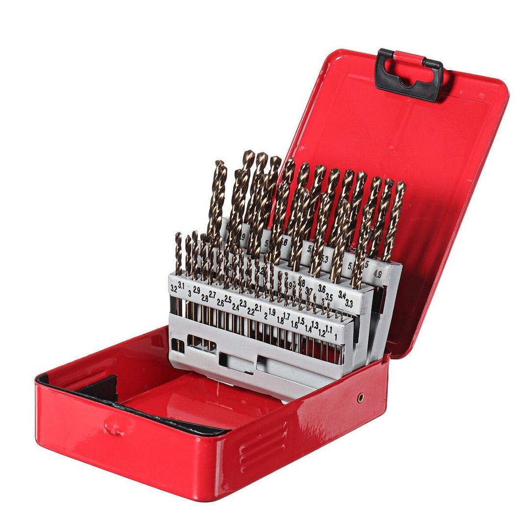 51pc 1-6mm M35 Cobalt Drill Bit Set HSS-Co Length Twist Drill Bits with Metal Case for Stainless Steel Wood Metal Image 3