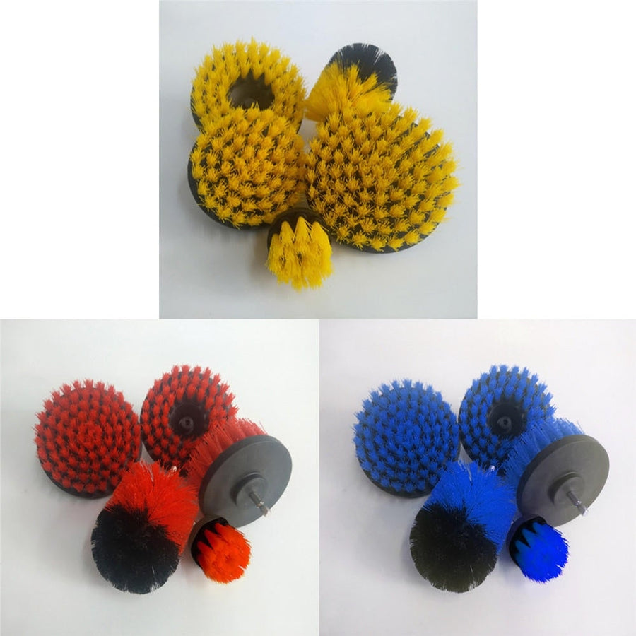 5pcs 2/3.5/4/5 Inch Drill Brushes Scrubber Cleaning Brush Yellow/Blue/Red Image 1