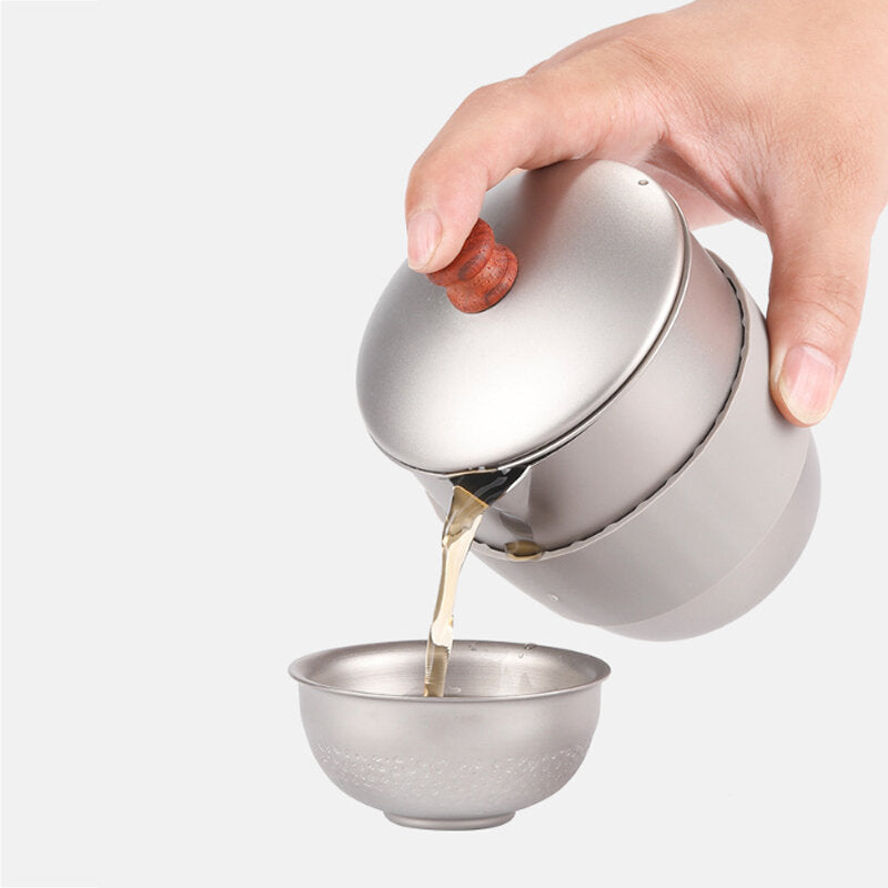 60ml Double Layer Titanium Alloy Coffee Cup Portable Travel Tableware Tea Cup Image 2