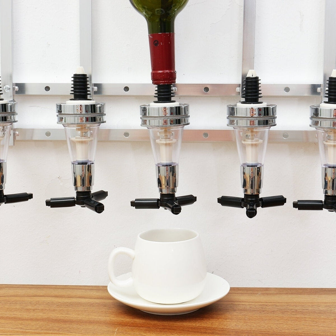 6 Bottles Rotary and Wall Mounted Aluminum Alloy Bar Butler Drink Image 6