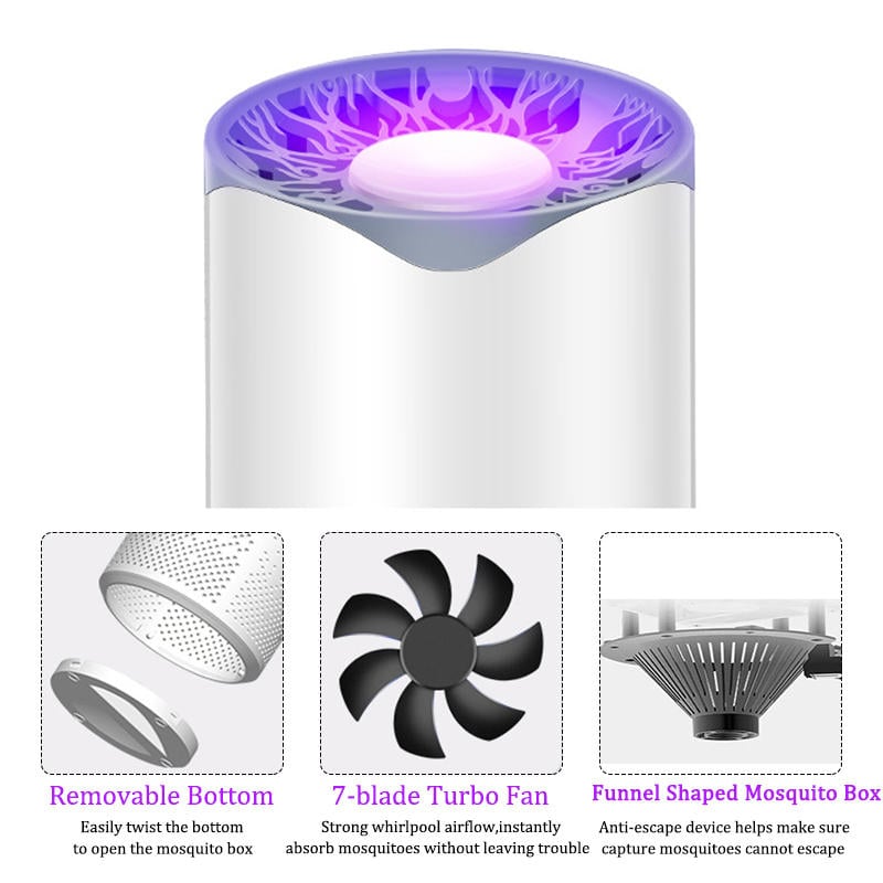 5W USB Fly Mosquito Insect Killer Lamp Pest Control LED UV Light Bug Zapper Trap Image 3