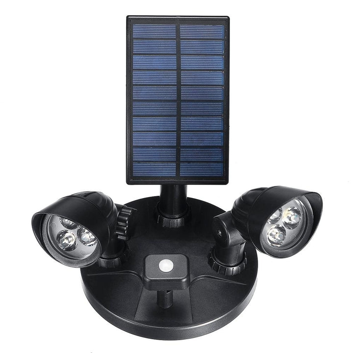 6 LED Solar PIR Motion Sensor Flood Spot Light Wall Garden Rotating Image 1