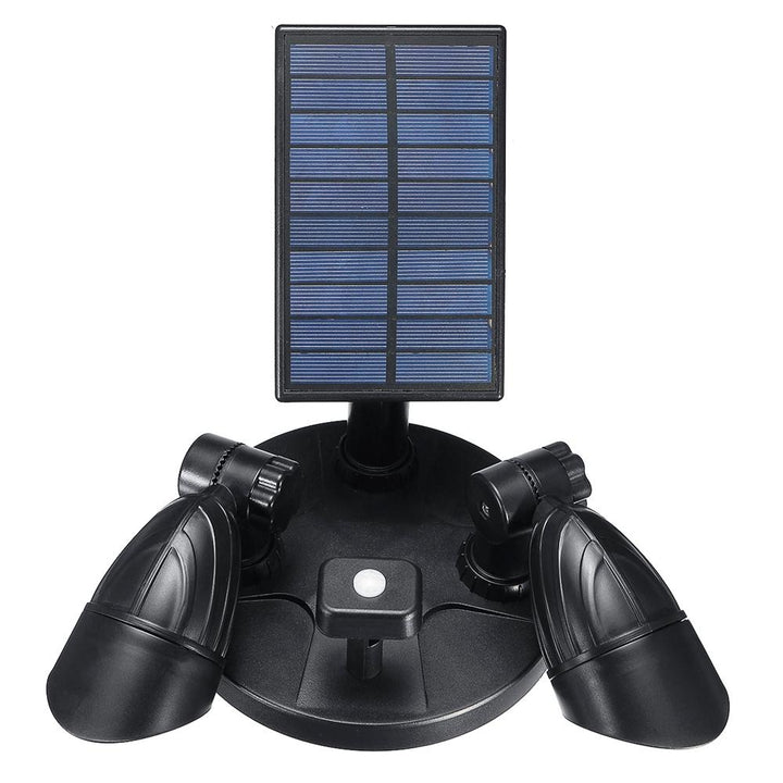 6 LED Solar PIR Motion Sensor Flood Spot Light Wall Garden Rotating Image 5